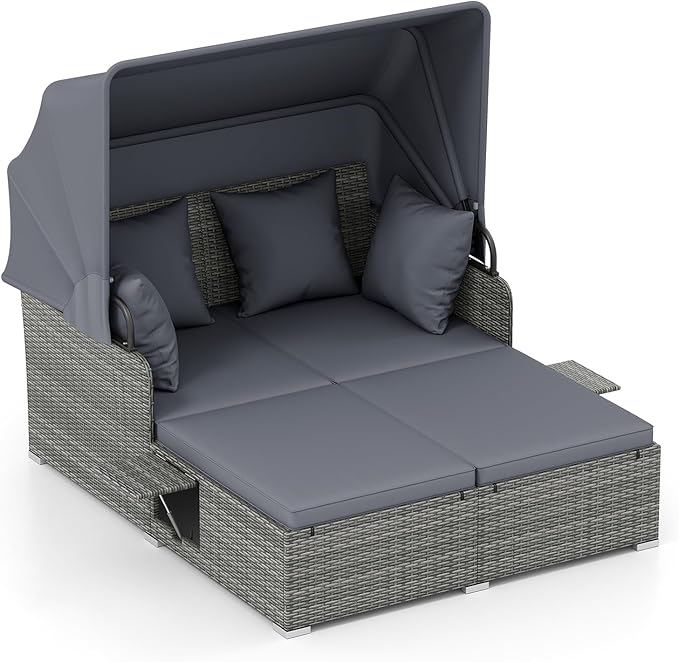 Tangkula Patio Rattan Daybed by TANGKULA
