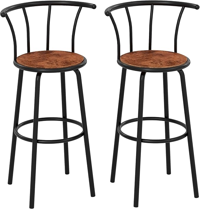 VECELO Bar Stools Set of 2, Swivel Counter Barstools - Image 9