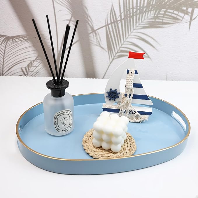 Spsyrine Blue Plastic Serving Tray - Image 3