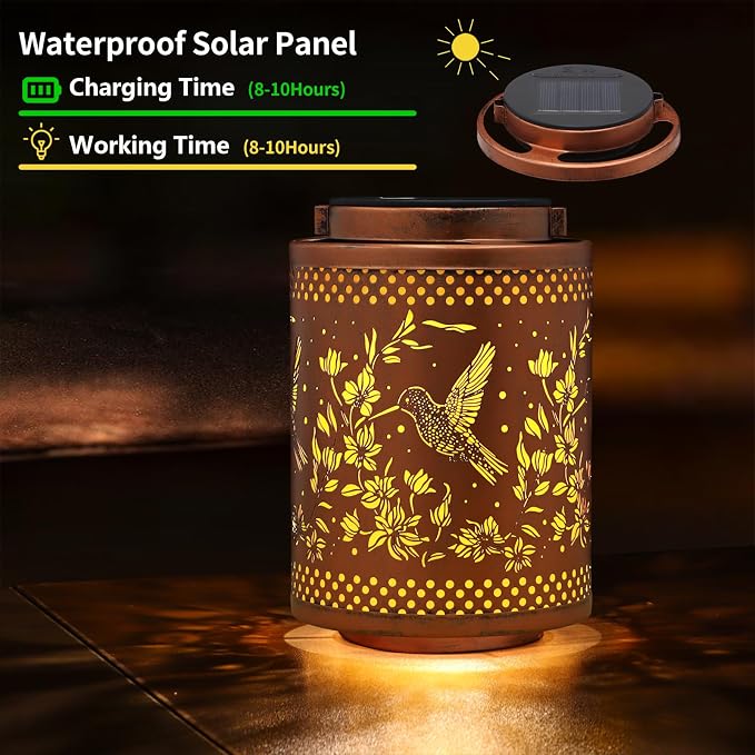 Hummingbird Solar Lanterns Garden Decor Birthday Gifts - Image 2