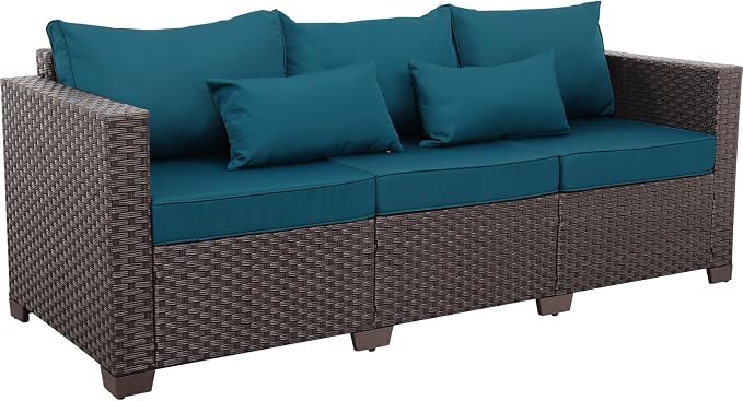 Outdoor Couch 3 Seater Sofa Outdoor Furniture Deep Seat High Backrest Patio - Image 7