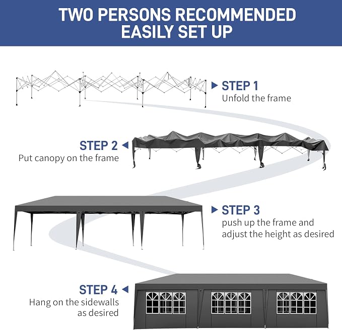 Outvita 10x30ft Ez Pop Up Canopy, Portable Instant Canopy Tent - Image 5