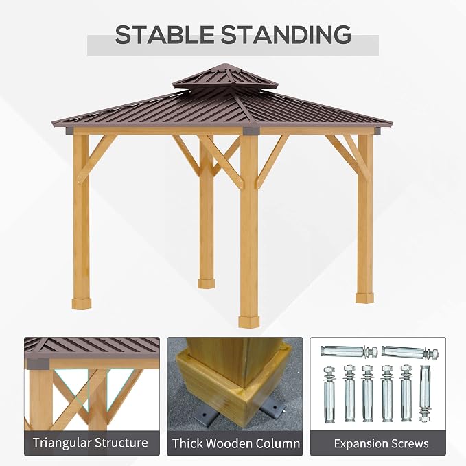 Outsunny 10' x 10' Hardtop Gazebo - Image 4