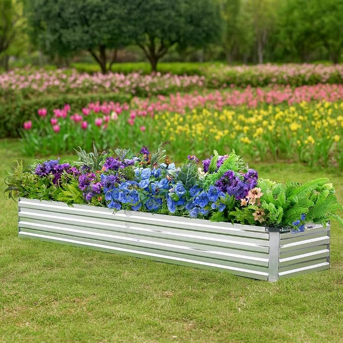 2 Pack 6x1.5x1FT Galvanized Raised Garden Bed Kit, Outdoor Metal Planter Box - Image 4