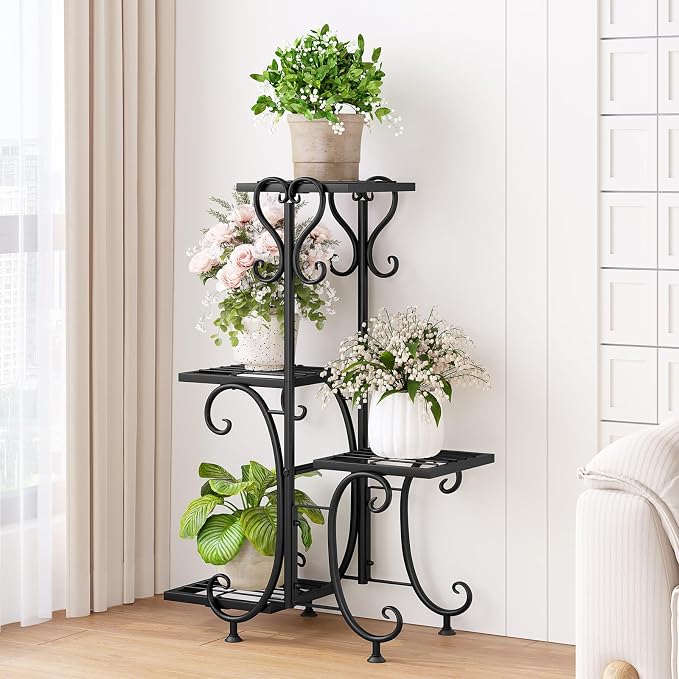 Plant Stand Indoor Outdoor Shelf 4Tier Metal Holder Pot Rack Multiple Plants - Image 4