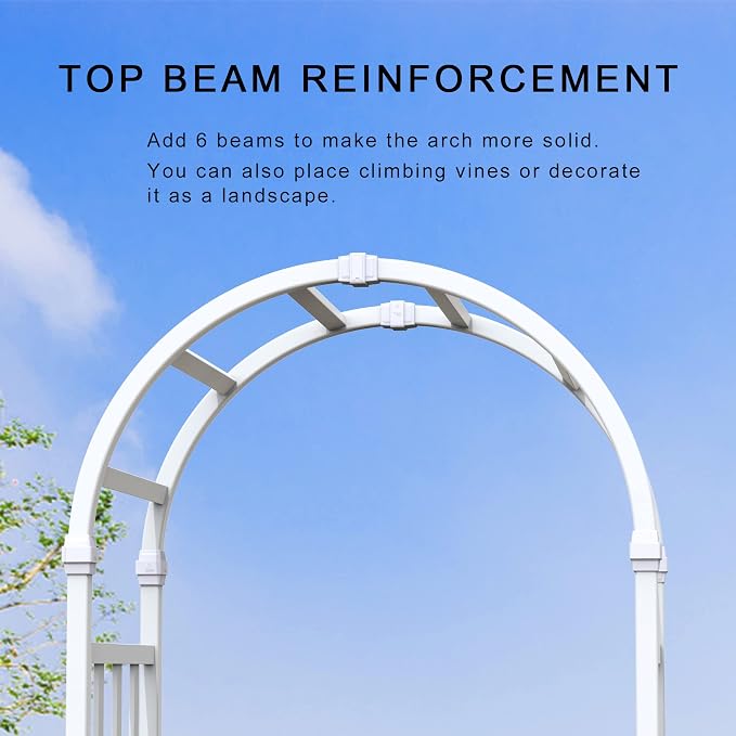 41" W x 86" H Vinyl Arbor, Vinyl Arch, Garden Arch Arbor - Image 6