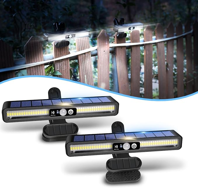 Clip On Solar Motion Lights Outdoor Waterproof, 2 Pack Motion Sensor Outdoor by SunlightEncounter