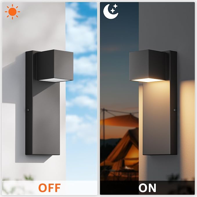 2 Pack 13" Modern Outdoor Led Wall Light, 16W 3000K 1200Lumen Porch & Patio - Image 9