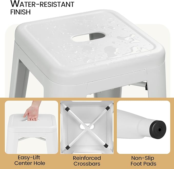 Yaheetech 30 Inch Metal Bar Stools Set of 4, Bar Height Backless Bartools - Image 5