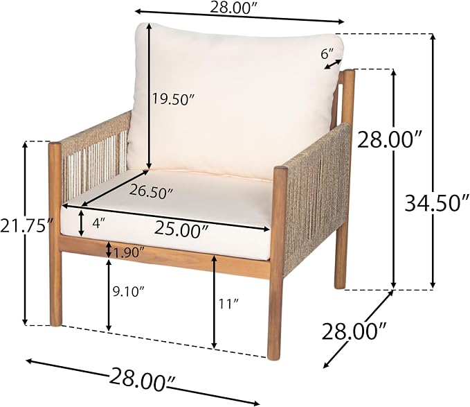 Christopher Knight Home Barris Lounge Chair Outdoor Set of 2, Patio Accent Chair - Image 2