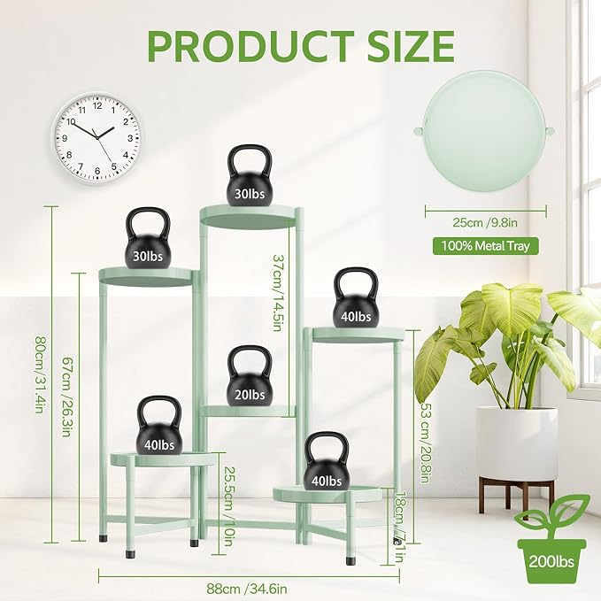 iDavosic.ly 6 Tier Large Plant Stand Indoor, 10 Inch Wide Tall Corner Metal - Image 4