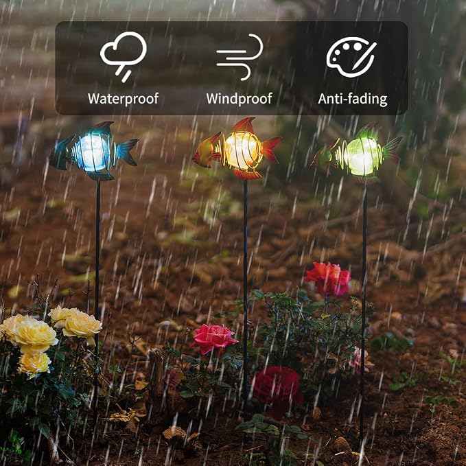 Outdoor Garden Solar Lights, Fish Outdoor Figurine Lights - Image 5