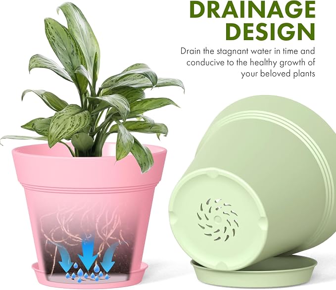 7 Inch Thick Plastic Plant Pots - Image 4