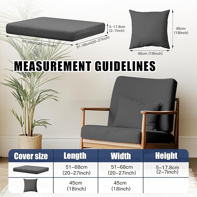 12-Piece Outdoor Cushion & Pillow Cover Set, 8 Seat Covers + 4 Pillow Covers - Image 2