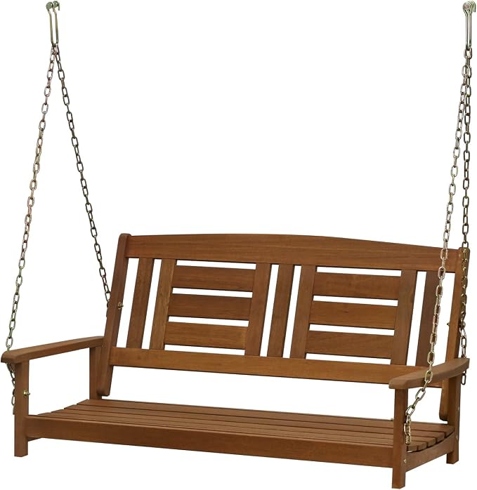 Furinno Tioman Hardwood Patio / Garden / Outdoor 4ft Porch Swing, 2 Seater by Furinno-FitsYourSpaceFitsYourBudget