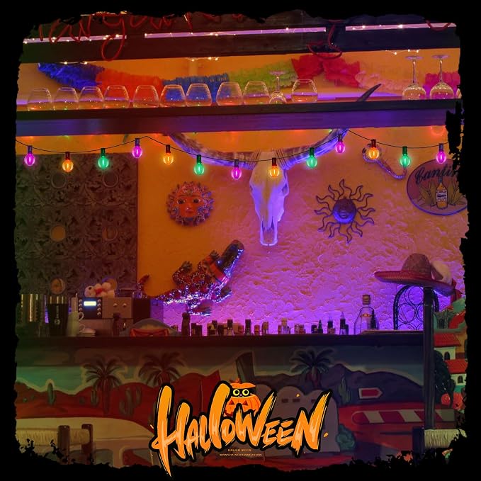 LED Outdoor String Lights 25Ft Orange Purple and Green Halloween Lights Outdoor - Image 4