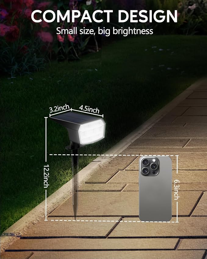 HIBOITEC Solar Spot Lights Outdoor 59LED Landscape Lights Solar Powered - Image 6