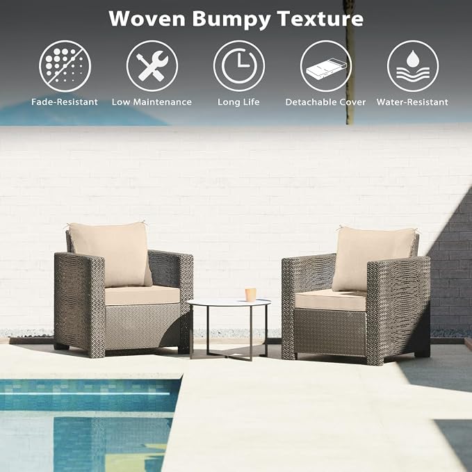 Sundale Outdoor Olefin Deep Seat Cushion, Patio Chair Cushion and Pillow - Image 5