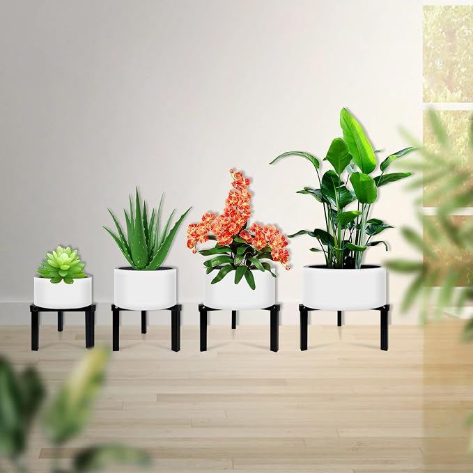 4 Pcs Three Legs Adjustable Metal Plant Stand - Image 2