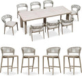 PURPLE LEAF 9 Pieces Outdoor Dining Set Patio Table and Chairs Set Aluminum by PURPLELEAF