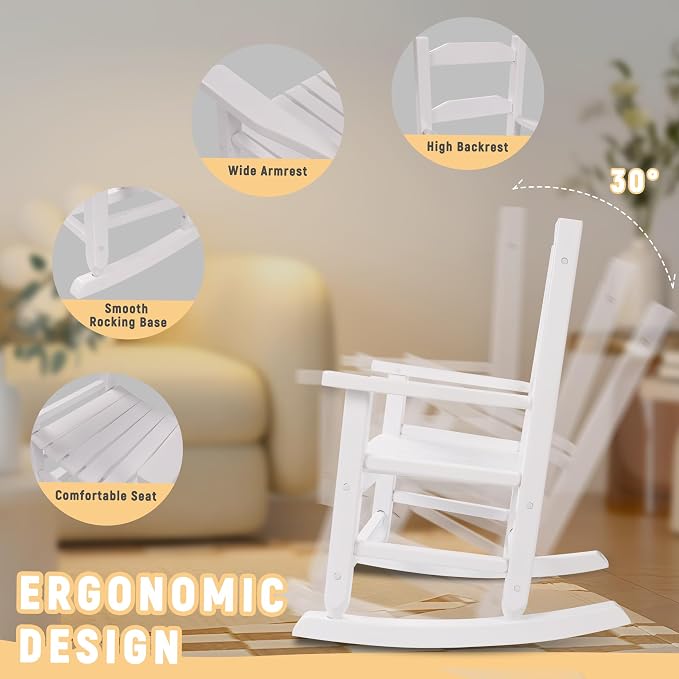 Toddler Rocking Chair Kids Wooden Indoor - Image 5