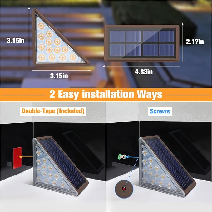 VOLISUN Solar Step Lights Outdoor Waterproof, LED Outdoor Stair Lights - Image 5