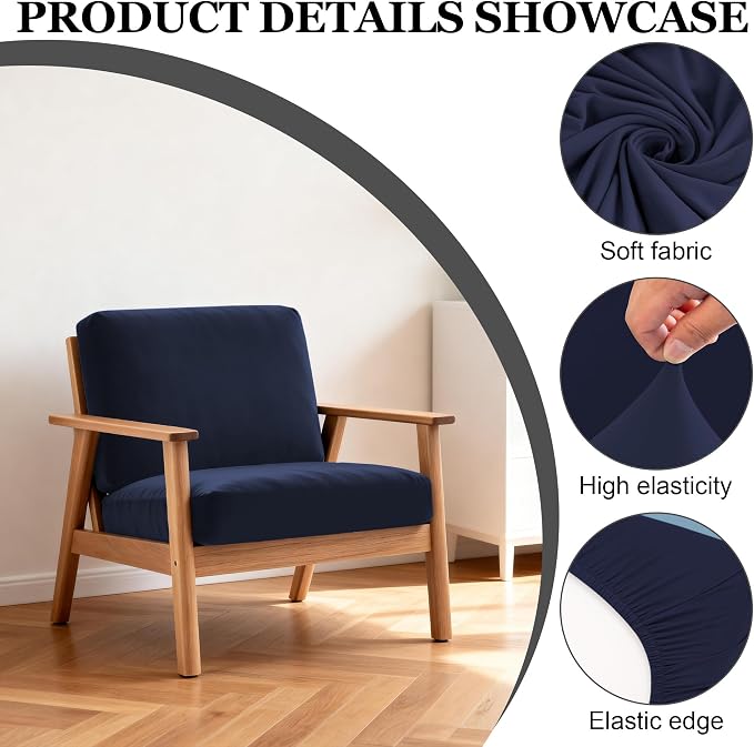 4Pcs Patio Stretch Cushion Covers, Outdoor Sofa Replacement Cover Slipcovers - Image 3