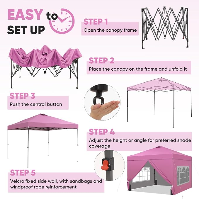 GDY 12x12 Pop Up Canopy Tent - Image 3