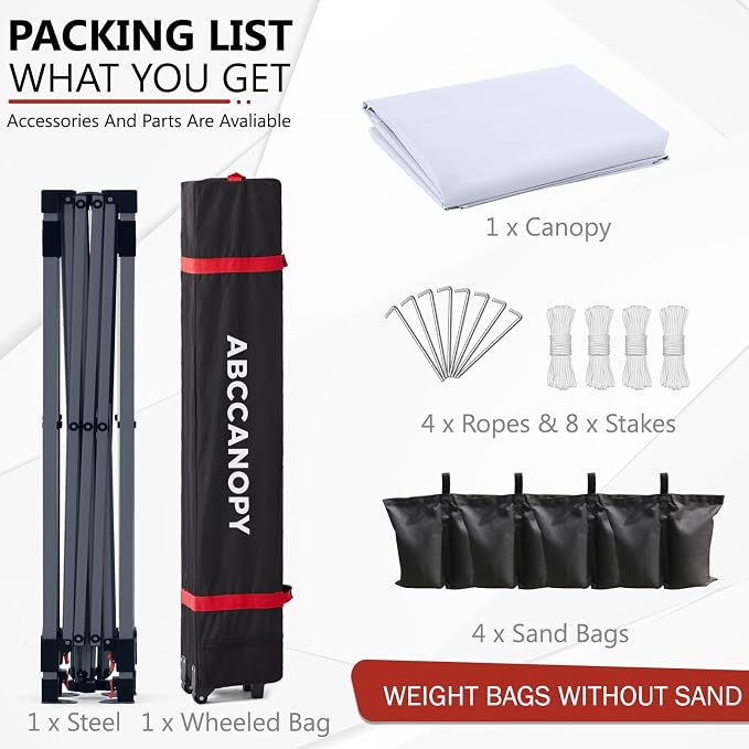 ABCCANOPY Outdoor Pop up Canopy Tent, 8x8 Instant Portable Canopy - Image 4