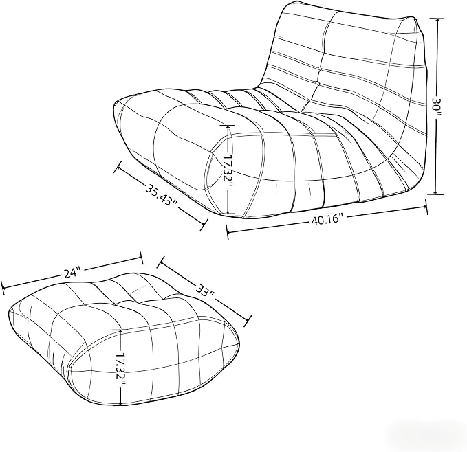 Bean Bag Chair - Memory Foam Bean Bag Chair - Image 2