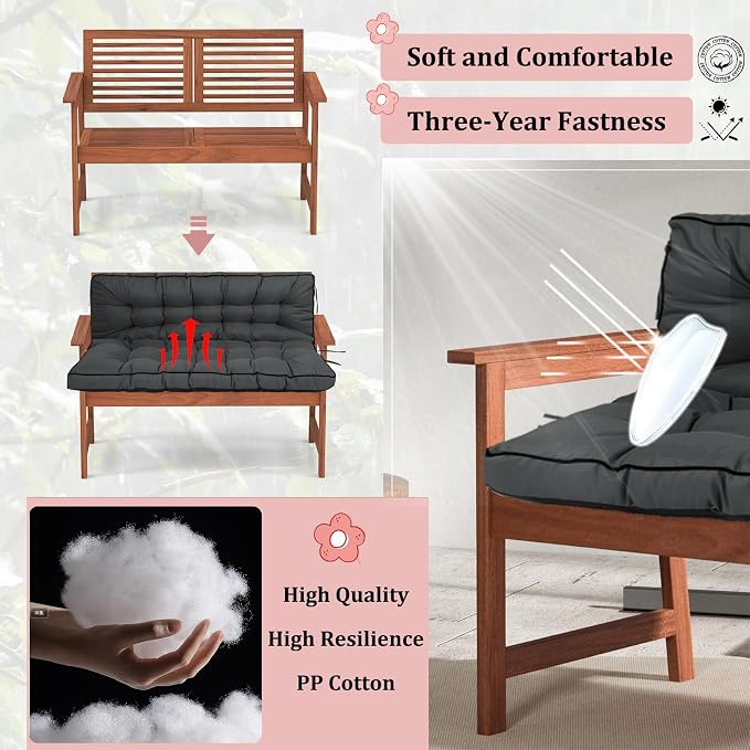 2-3 Seat Swing Replacement Cushion, Outdoor Bench Cushions - Image 5