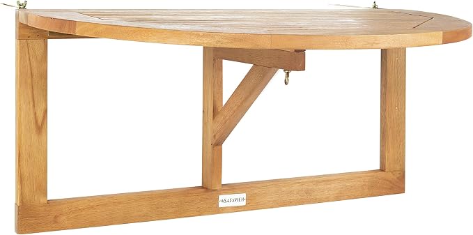 Safavieh PAT7045A Outdoor Collection Owens Natural teak wood Balcony Hanging - Image 4