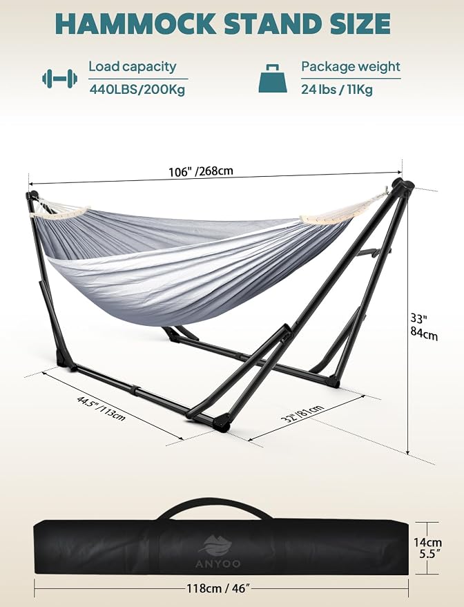 Anyoo 2 in 1 Hammock and Swinging Chair - Image 3