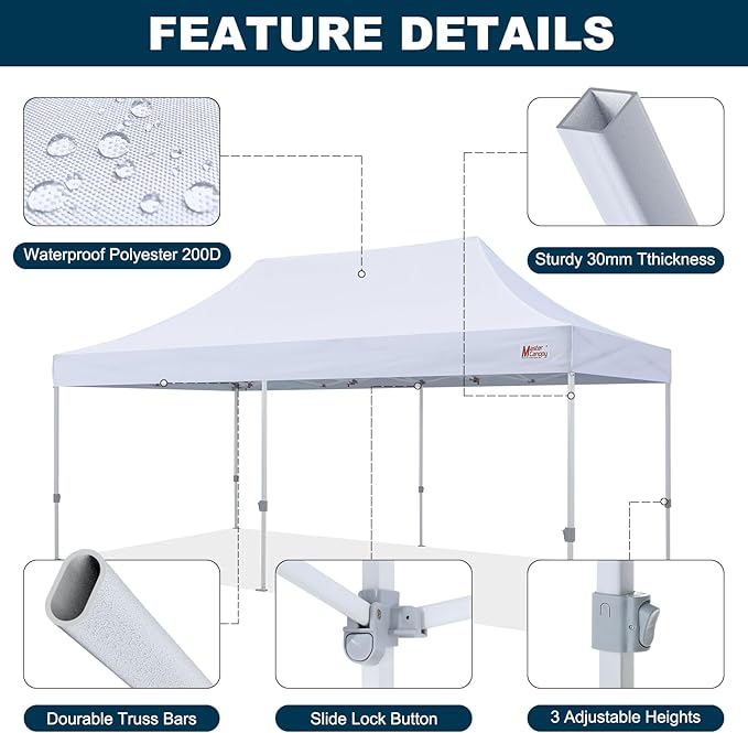 MASTERCANOPY Pop Up Canopy Tent Commercial Grade 10x20 Instant Shelter - Image 4
