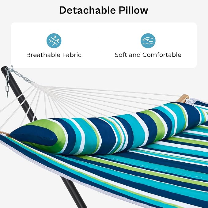 SUPERJARE Hammock with Stand, 2 Person Heavy Duty Hammock with Padded Cotton - Image 4