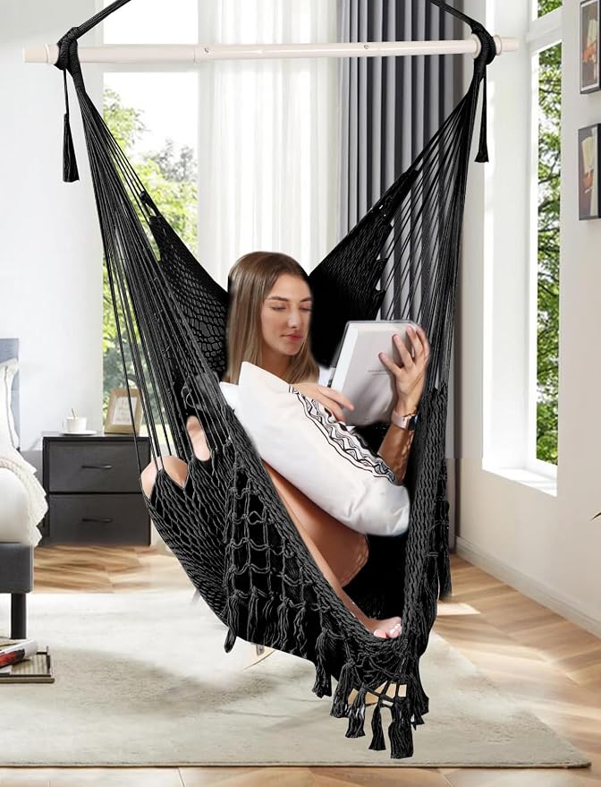 Chihee Hammock Chair Super Large Soft-Spun Cotton Rope Weaving Hanging Chair - Image 6