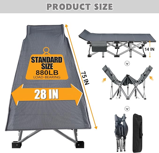 ABORON Folding Camping Cot - Image 2