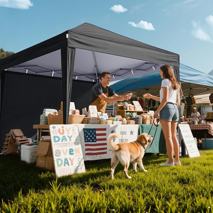 10x10 Pop Up Canopy with Sidewalls, Outdoor Instant Canopy Tent with Carry Bag - Image 7