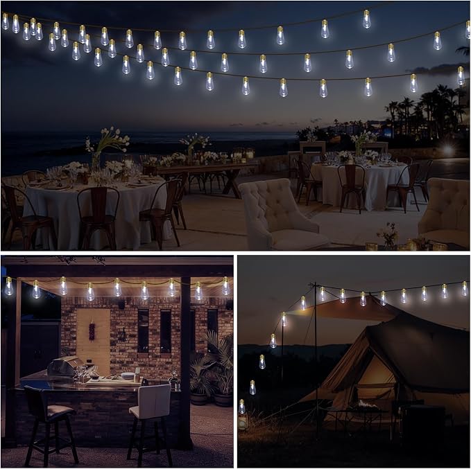 Outdoor String Lights, 24FT 20 LED Bulbs Shatterproof Patio String Lights - Image 7