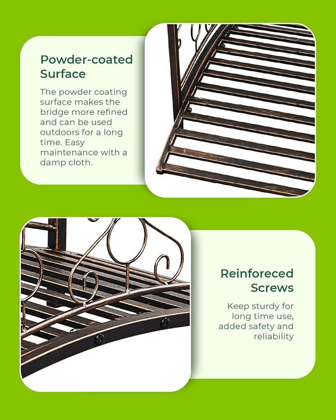 Outvita Metal Garden Bridge for Outdoor, Elegant Decorative Bridge - Image 4