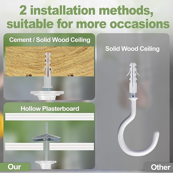 6 pcs Ceiling Hooks for Hanging Plants, Hanging Hanging Lights Metal Small Hooks - Image 3