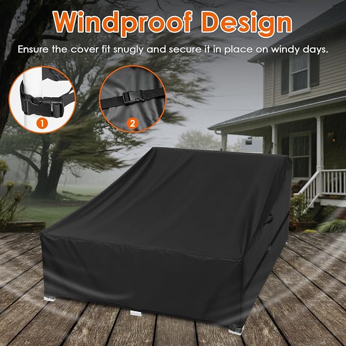 Outdoor Patio Rattan Daybed Cover, Waterproof Paito Sunbed Cover, Outdoor - Image 5