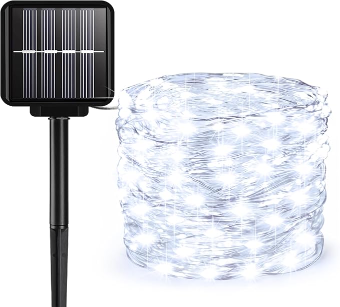 Solar String Lights Outdoor, 99 Feet 300 LEDs 8 Modes Solar Fairy Lights by ALENEY