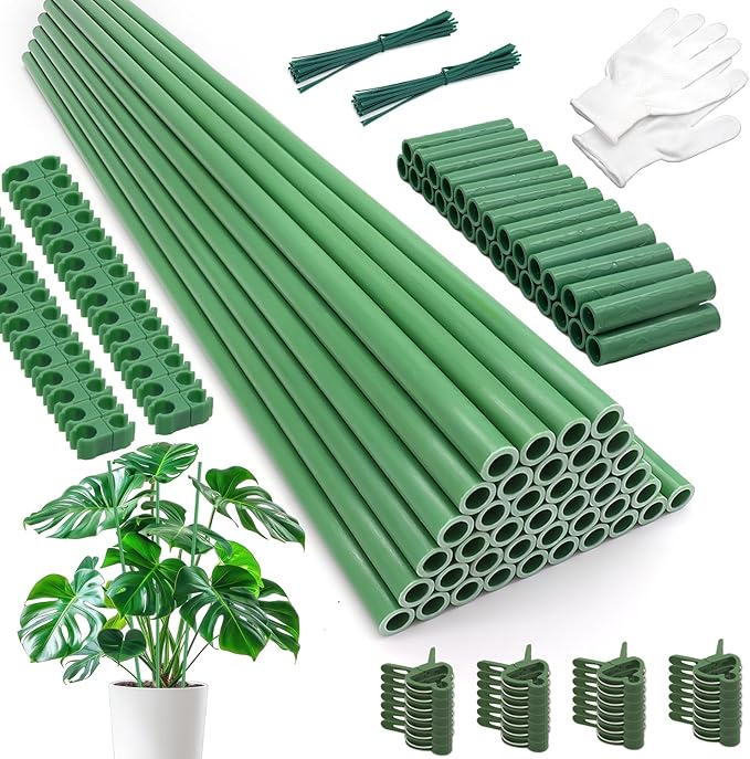 Garden Stakes 17Inch 40Pack, DIY Tall Plant Support Stakes of 4Ft, HAINANSTRY by HAINANSTRY