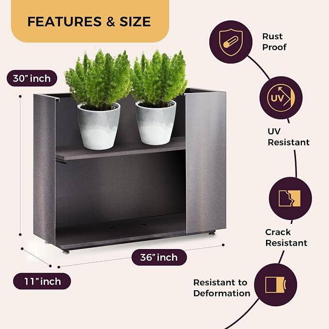 Tall & Long Corten Steel Style Planter - Image 3
