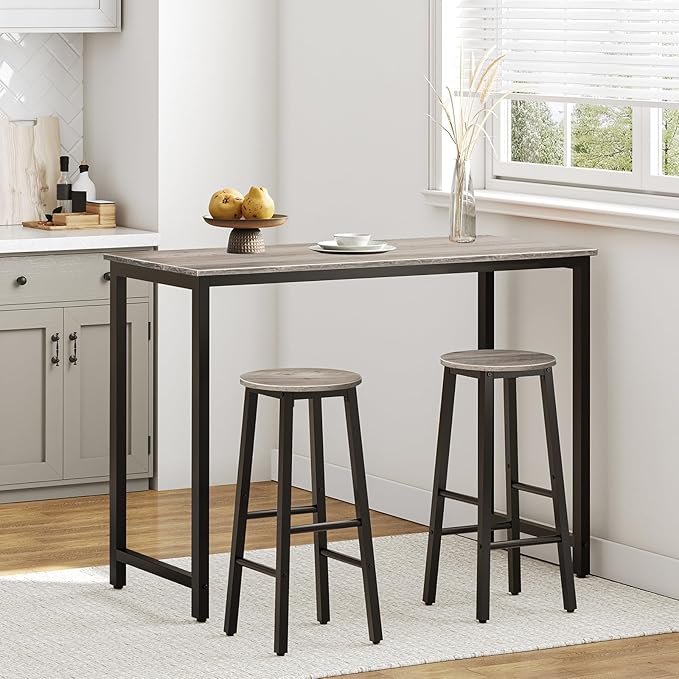 HOOBRO Bar Stools Set of 2, Counter Height Bar Stools, 25.8" Bar Stools - Image 2