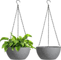 T4U Hanging Planters for Indoor Plants, 10 Inch Hanging Planter Outdoor 2 Pack by T4U