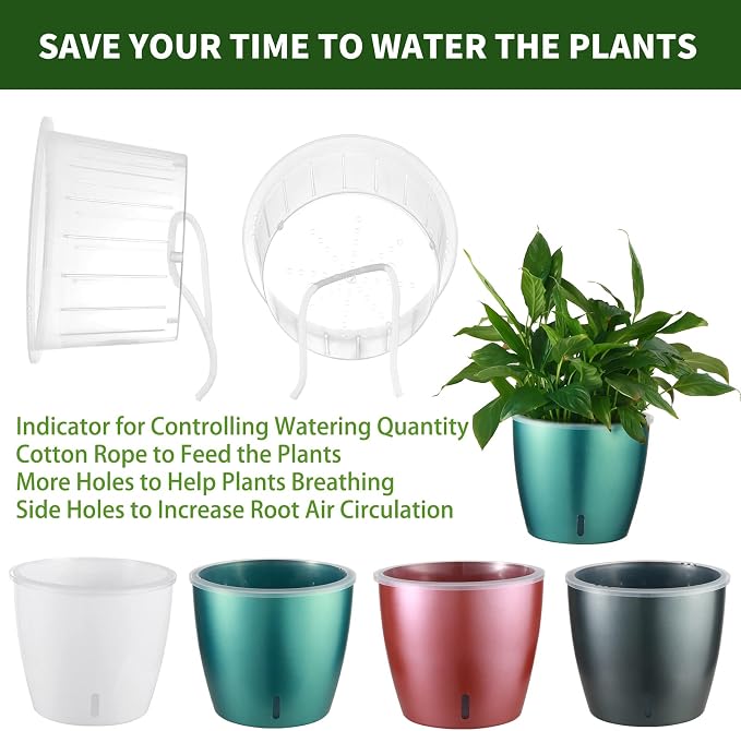 Self Watering Pots for Indoor Plants, Small African Violet Pots - Image 8