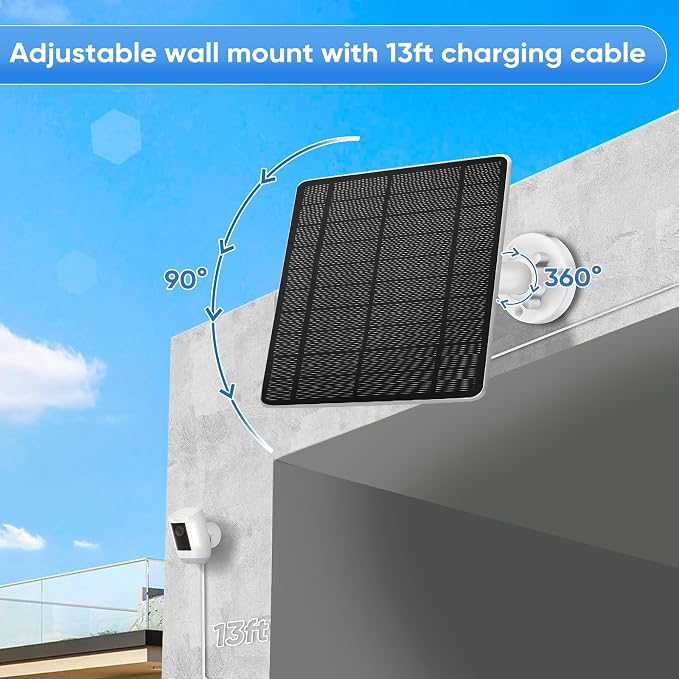 Solar Panel for Ring Camera, 2 Pack 5W Solar Charger Compatible - Image 3