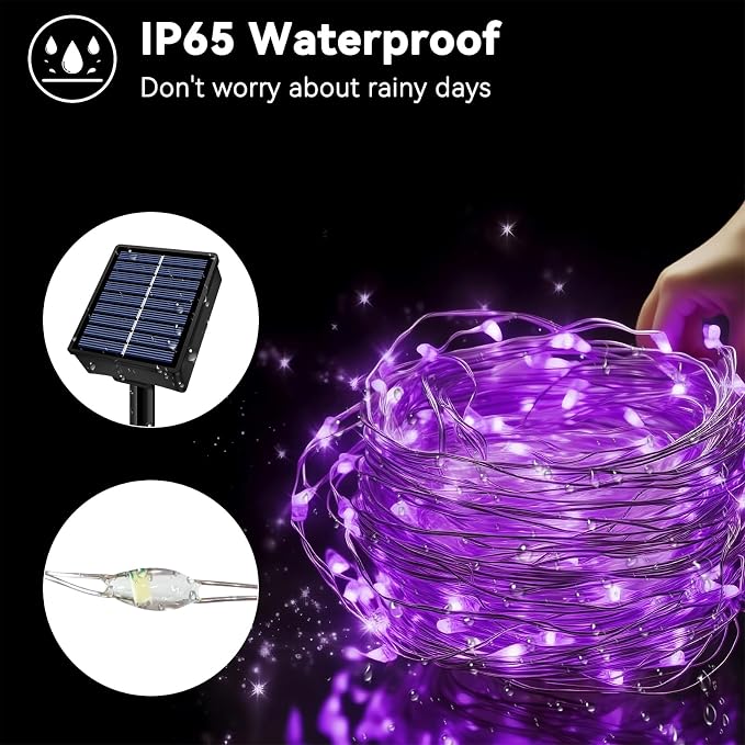 Solar String Lights Outdoor Waterproof 2 Pack Total 66ft 200LED 8 Modes Twinkle - Image 4
